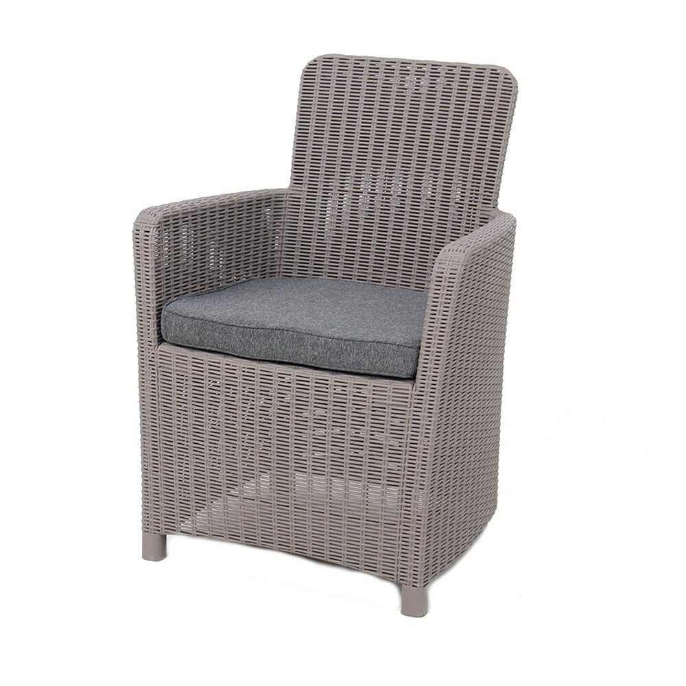 Outdoor Rattan Effect Dining Chair In Grey Outdoor Rattan Effect Dining Chair Grey
